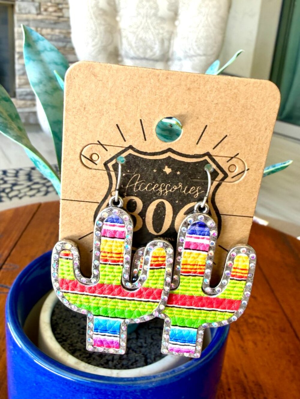 Serape Cactus Earrings